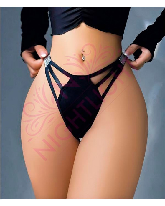 Siyah Fantezi Tanga NightLight-1026